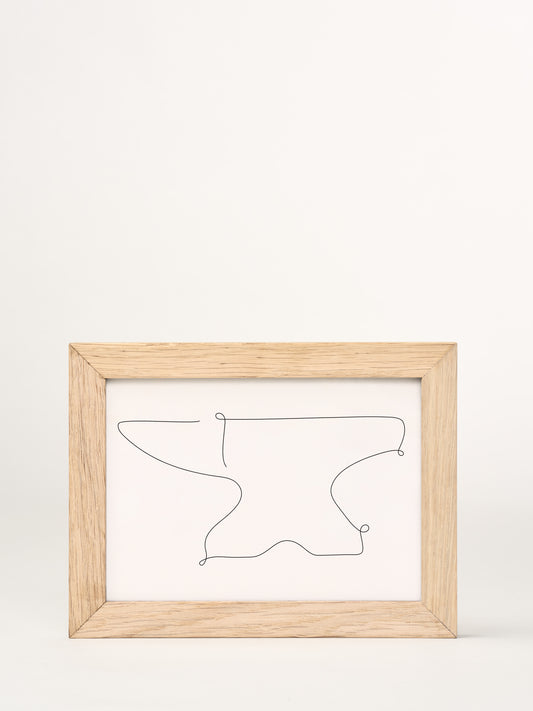 Kortet placeret i en smuk upcycled billedramme i eg – skabt til at blive gemt som et varigt minde.